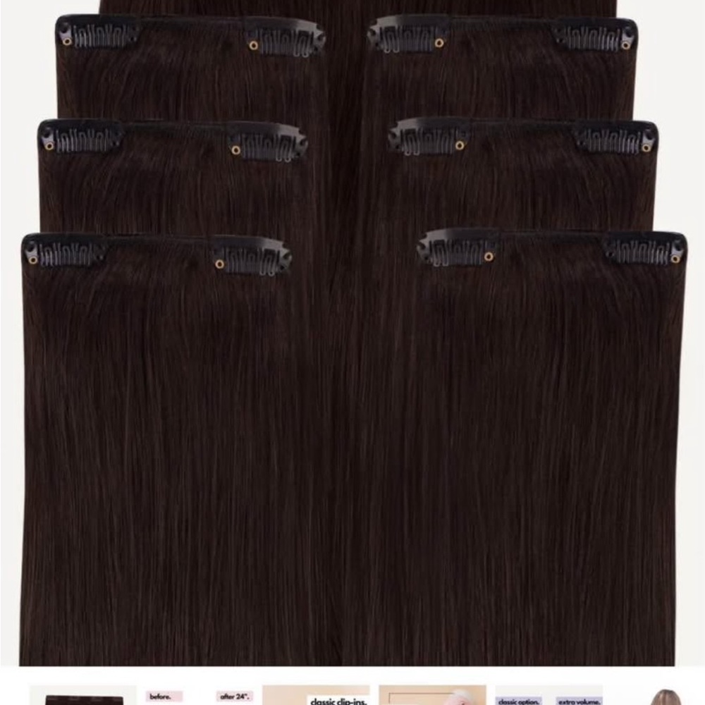 Chocolate Brown Clip-in Hair Extensions | Brand New, Never Used